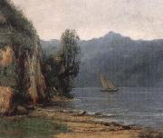 Gustave Courbet landscape with lake geneva Spain oil painting artist